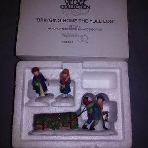 Dickens' Village Bringing Home The Yule Log - Set of 3